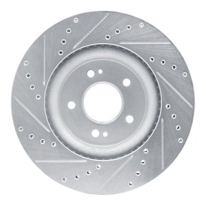 Genesis G70 Brake Rotor (1) - Front Right - DFC - Drilled & Slotted - Silver - `18-`23