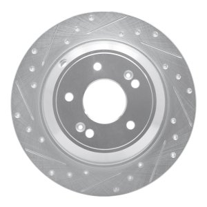 Genesis G70 Brake Rotor (1) - Rear Left - DFC - Drilled & Slotted - Silver - `18-`23