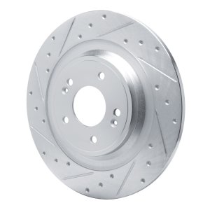 Hyundai Ioniq 6 Brake Rotor (1) - Rear Left - DFC - Drilled & Slotted - Silver - `22-`25