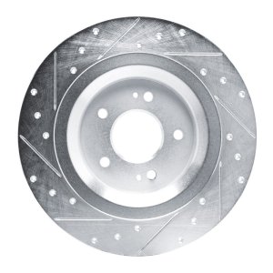 Hyundai Ioniq Brake Rotor (1) - Rear Right - DFC - Drilled & Slotted - Silver - `22-`25