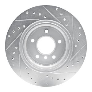 BMW Z8 Brake Rotor (1) - Rear Left - DFC - Drilled & Slotted - Silver - `95-`03