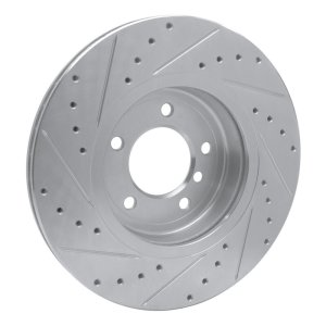 BMW 330xi Brake Rotor (1) - Front Right - DFC - Drilled & Slotted - Silver - `01-`08