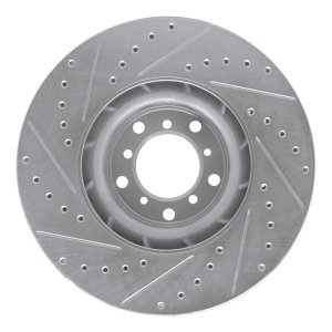BMW M5 Brake Rotor (1) - Left Front - DFC - Drilled & Slotted - Silver - `00-`03
