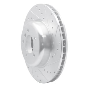 BMW 550i Brake Rotor (1) - Front Right - DFC - Drilled & Slotted - Silver - `04-`10