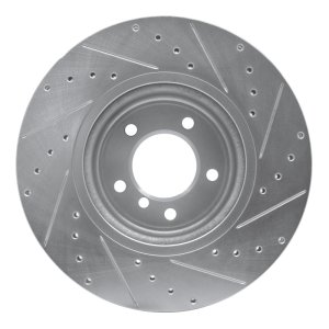 BMW 330i Brake Rotor (1) - Front Left - DFC - Drilled & Slotted - Silver - `06-`13