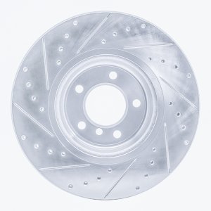 BMW 135I Brake Rotor (1) - Front Right - DFC - Drilled & Slotted - Silver - `06-`13