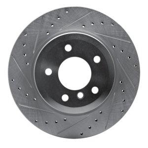 BMW 135IS Brake Rotor (1) - Rear Left - DFC - Drilled & Slotted - Silver - `08-`13