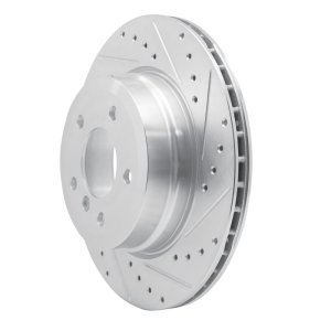 BMW 135I Brake Rotor (1) - Rear Right - DFC - Drilled & Slotted - Silver - `08-`13
