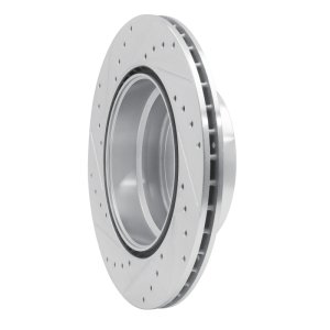 BMW 135I Brake Rotor (1) - Rear Right - DFC - Drilled & Slotted - Silver - `08-`13