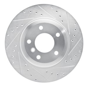 BMW 135I Brake Rotor (1) - Rear Right - DFC - Drilled & Slotted - Silver - `08-`13