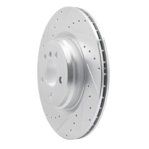 BMW Alpina B7 Brake Rotor (1) - Rear Left - DFC - Drilled & Slotted - Silver - `09-`19
