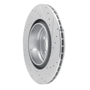 BMW Alpina B7 Brake Rotor (1) - Rear Left - DFC - Drilled & Slotted - Silver - `09-`19
