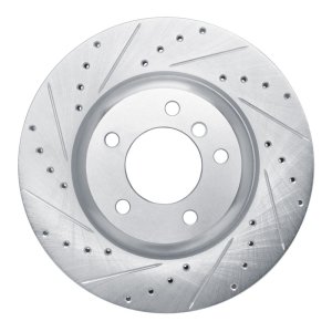 BMW Z4 Brake Rotor (1) - Front Left - DFC - Drilled & Slotted - Silver - `09-`16