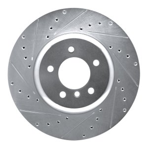 BMW Z4 Brake Rotor (1) - Front Left - DFC - Drilled & Slotted - Silver - `11-`16