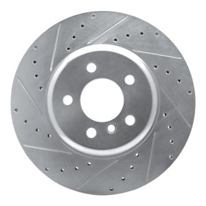 BMW 650i xDrive Brake Rotor (1) - Rear Left - DFC - Drilled & Slotted - Silver - `10-`19