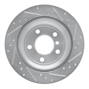 BMW X1 Brake Rotor (1) - Rear Left - DFC - Drilled & Slotted - Silver - `06-`20