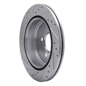 BMW X1 Brake Rotor (1) - Rear Right - DFC - Drilled & Slotted - Silver - `06-`20