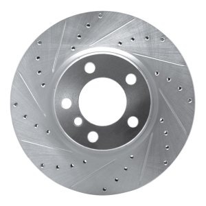 BMW 330e Brake Rotor (1) - Front Left - DFC - Drilled & Slotted - Silver - `12-`18