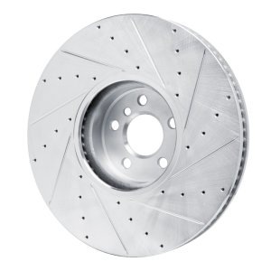 BMW i7 Brake Rotor (1) - Right Front - DFC - Drilled & Slotted - Silver - `16-`25