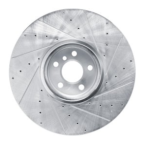 BMW i7 Brake Rotor (1) - Right Front - DFC - Drilled & Slotted - Silver - `16-`25