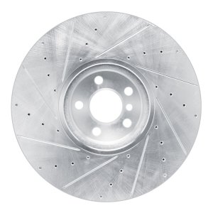 BMW i7 Brake Rotor (1) - Left Front - DFC - Drilled & Slotted - Silver - `16-`25