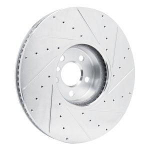 BMW i7 Brake Rotor (1) - Left Front - DFC - Drilled & Slotted - Silver - `16-`25