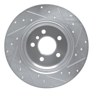 BMW X5 Brake Rotor (1) - Rear Left - DFC - Drilled & Slotted - Silver - `00-`06