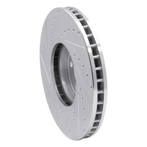 BMW X5 Brake Rotor (1) - Front Right - DFC - Drilled & Slotted - Silver - `02-`06