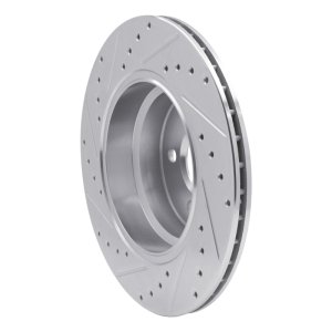 BMW X5 Brake Rotor (1) - Rear Right - DFC - Drilled & Slotted - Silver - `02-`06