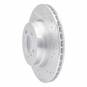 BMW X5 Brake Rotor (1) - Rear Right - DFC - Drilled & Slotted - Silver - `07-`19