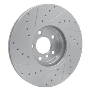 BMW X5 Brake Rotor (1) - Front Right - DFC - Drilled & Slotted - Silver - `07-`18
