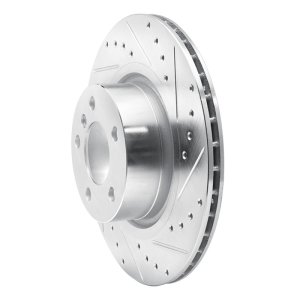 BMW X4 Brake Rotor (1) - Rear Right - DFC - Drilled & Slotted - Silver - `11-`18