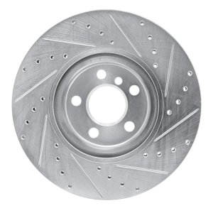 BMW X2 Brake Rotor (1) - Front Left - DFC - Drilled & Slotted - Silver - `15-`25