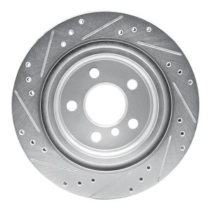 BMW X1 Brake Rotor (1) - Rear Right - DFC - Drilled & Slotted - Silver - `16-`26