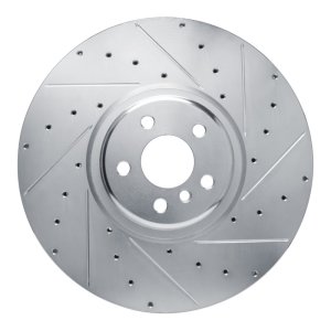 BMW 840i xDrive Brake Rotor (1) - Right Front - DFC - Drilled & Slotted - Silver - `17-`25