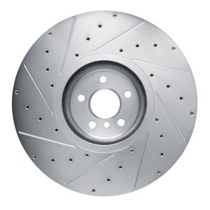 BMW 840i xDrive Brake Rotor (1) - Right Front - DFC - Drilled & Slotted - Silver - `17-`25