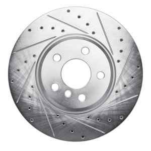 BMW 330e xDrive Brake Rotor (1) - Front Right - DFC - Drilled & Slotted - Silver - `18-`25