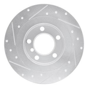 BMW X1 Brake Rotor (1) - Front Right - DFC - Drilled & Slotted - Silver - `15-`26