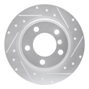 BMW X1 Brake Rotor (1) - Front Right - DFC - Drilled & Slotted - Silver - `15-`26