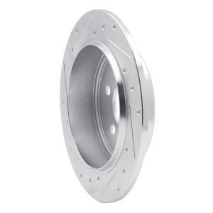 Chrysler PT Cruiser Brake Rotor (1) - Rear Right - DFC - Drilled & Slotted - Silver - `95-`03