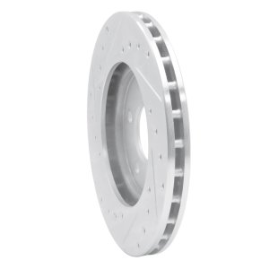 Chrysler Cirrus Brake Rotor (1) - Front Right - DFC - Drilled & Slotted - Silver - `95-`00