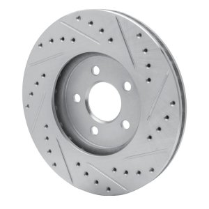 Chrysler Sebring Brake Rotor (1) - Front Left - DFC - Drilled & Slotted - Silver - `95-`06