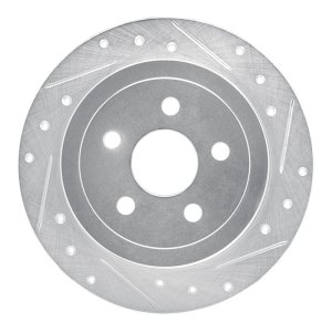 Chrysler Cirrus Brake Rotor - Rear Right - DFC - Drilled & Slotted - Silver - `95-`07