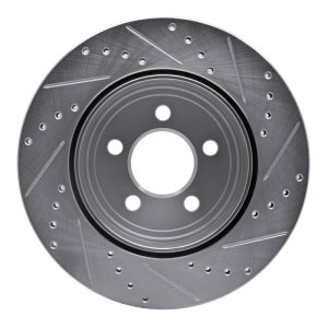 Chrysler 300 Brake Rotor (1) - Rear Left - DFC - Drilled & Slotted - Silver - `05-`23