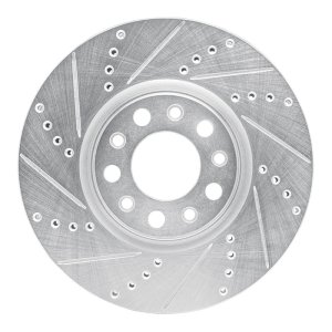 Chrysler 200 Brake Rotor (1) - Front Left - DFC - Drilled & Slotted - Silver - `13-`23