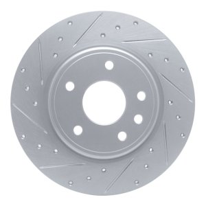 Chrysler Pacifica Brake Rotor (1) - Rear Left - DFC - Drilled & Slotted - Silver - `17-`25