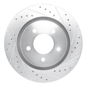 Chrysler Concorde Brake Rotor (1) - Front Right - DFC - Drilled & Slotted - Silver - `99-`04