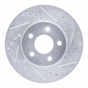 Dodge Neon Brake Rotor (1) - Front Right - DFC - Drilled & Slotted - Silver - `00-`05