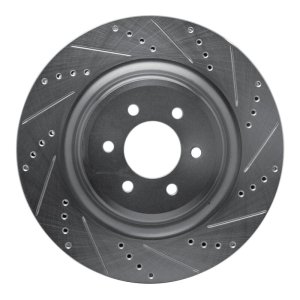 Dodge Viper Brake Rotor (1) - Rear Right - DFC - Drilled & Slotted - Silver - `03-`17