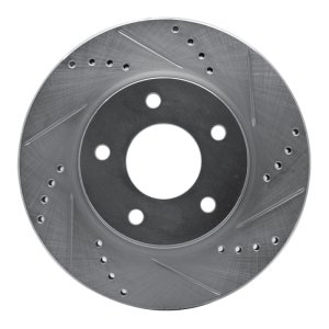Dodge Caliber Brake Rotor (1) - Front Right - DFC - Drilled & Slotted - Silver - `07-`17